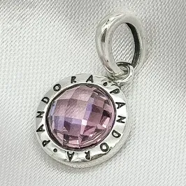 BERLOQUE PRATA PEDRA ROSA PANDORA