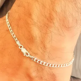 PULSEIRA PRATA GRUMET QUADRADA CURTA