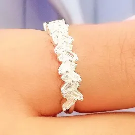 ANEL PRATA CRAVEJADO ZIRCONIA BAGUETE