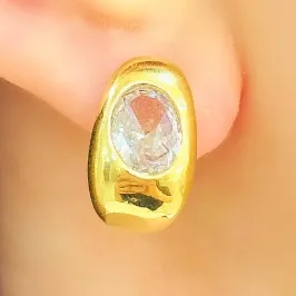 BRINCO NEIA ARGOLA PEDRA OVAL
