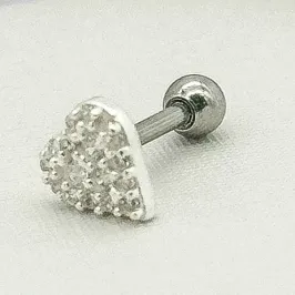PIERCING PRATA CORAÇÃO CRAVEJADO