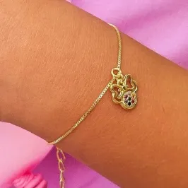 PULSEIRA INFANTIL MINNIE CRAVEJADA