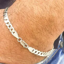 PULSEIRA PRATA GRUMET CURTA FLAT F160