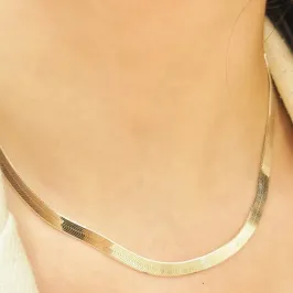 CHOKER PRATA LAMINADA FIO 050
