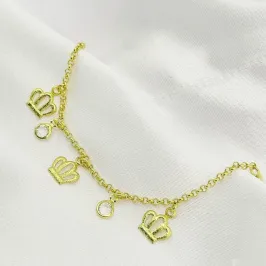 PULSEIRA INFANTIL COROA COM PEDRA CRISTAL
