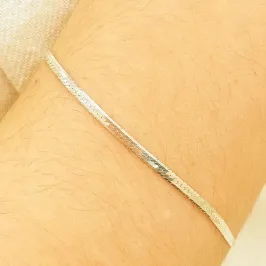 PULSEIRA PRATA LAMINADA DIAMANTADA FIO 040