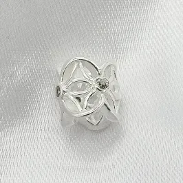 BERLOQUE PRATA PASSANTE FLOR VAZADA