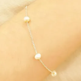 PULSEIRA PRATA PEROLA MARROQUINA