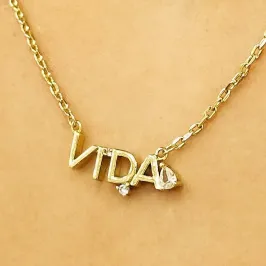GARGANTILHA CADEADO VIDA COM ZIRCONIA