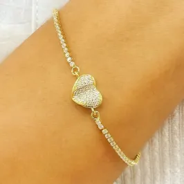PULSEIRA RIVIERA CORAÇÃO CRAVEJADO