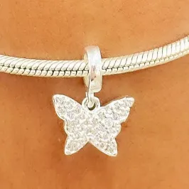 BERLOQUE PRATA BORBOLETA CRAVEJADA