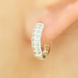 BRINCO PRATA ARGOLA CRAVEJADA