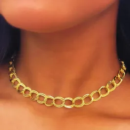 CHOKER ELO DUPLO DIAMANTADO