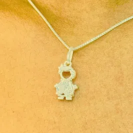 GARGANTILHA PRATA MENINO COM ZIRCONIA