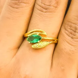 ANEL COBRA PEDRA VERDE ESMERALDA