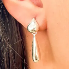 BRINCO PRATA GOTA LONGA