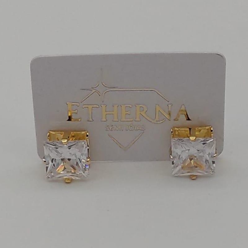 BRINCO QUADRADO ZIRCONIA CRISTAL GRANDE