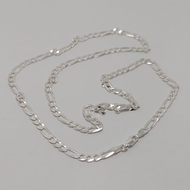 CORRENTE PRATA 3X1 FLAT FIO 100