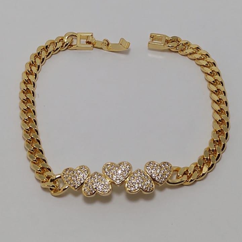 PULSEIRA 5 CORAÇÃO CRAVEJADO
