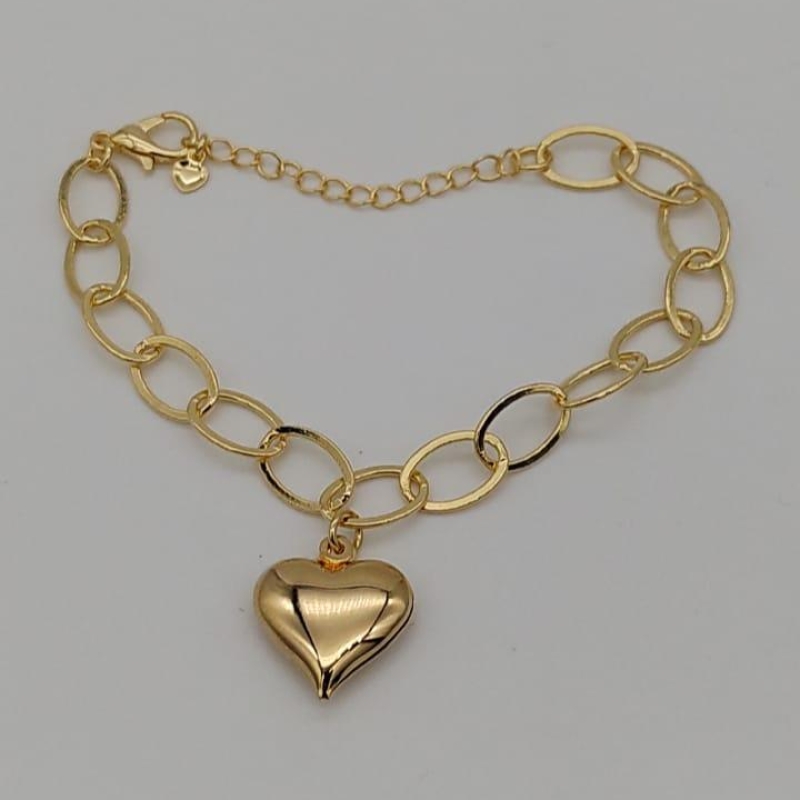 PULSEIRA OVAL CORAÇÃO LISO