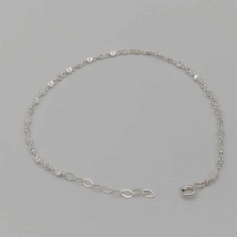 PULSEIRA PRATA PONTO E LUZ COM PONTO LISO