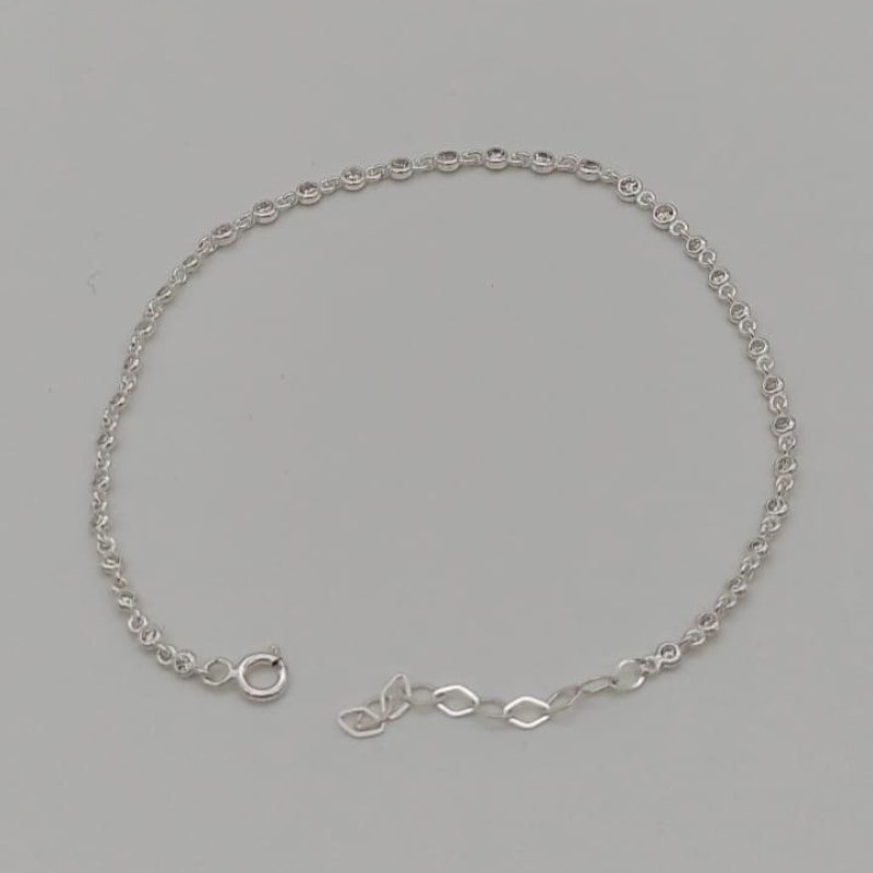 PULSEIRA PRATA POTOS DE LUZ CRISTAL