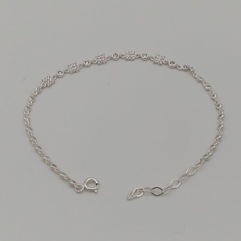 PULSEIRA PRATA QUADRADINHOS CRAVEJADOS