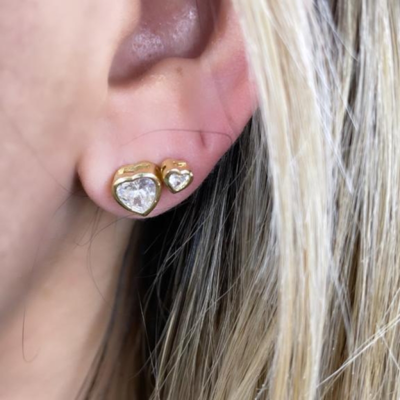 BRINCO CORAÇÃO ZIRCONIA CRISTAL PEQUENO
