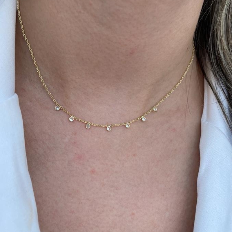 CHOKER 7 PONTOS DE LUZ ZIRCONIA CRISTAL