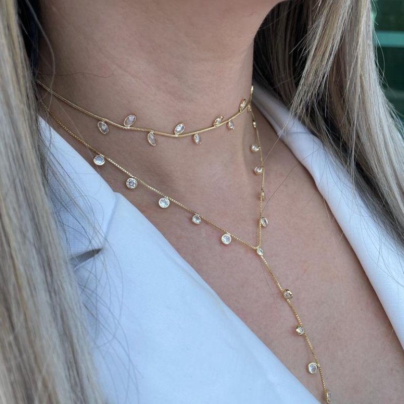 CHOKER  PEDRA OVAL CRISTAL
