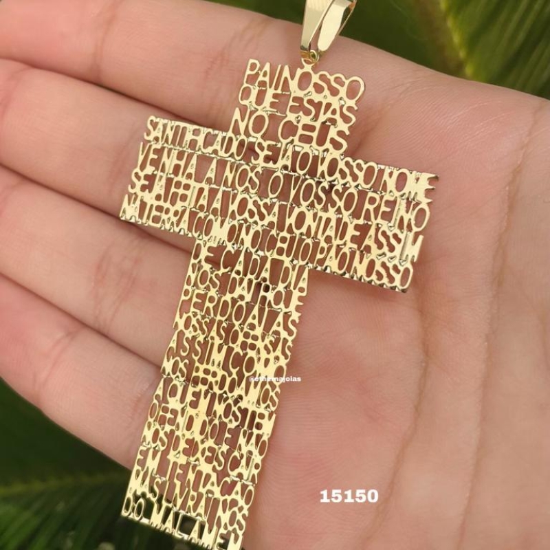 PINGENTE  CRUZ PAI NOSSO GRANDE