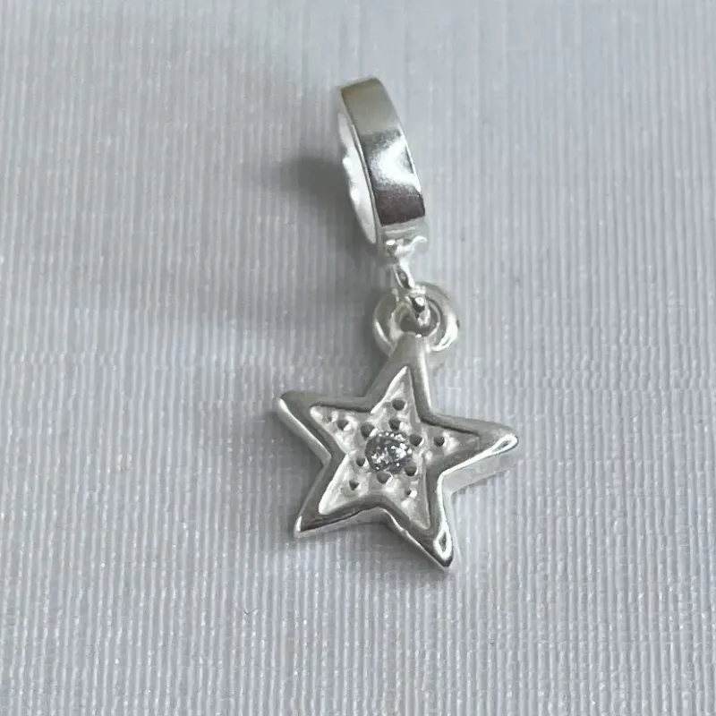 BERLOQUE PRATA ESTRELA COM ZIRCONIA