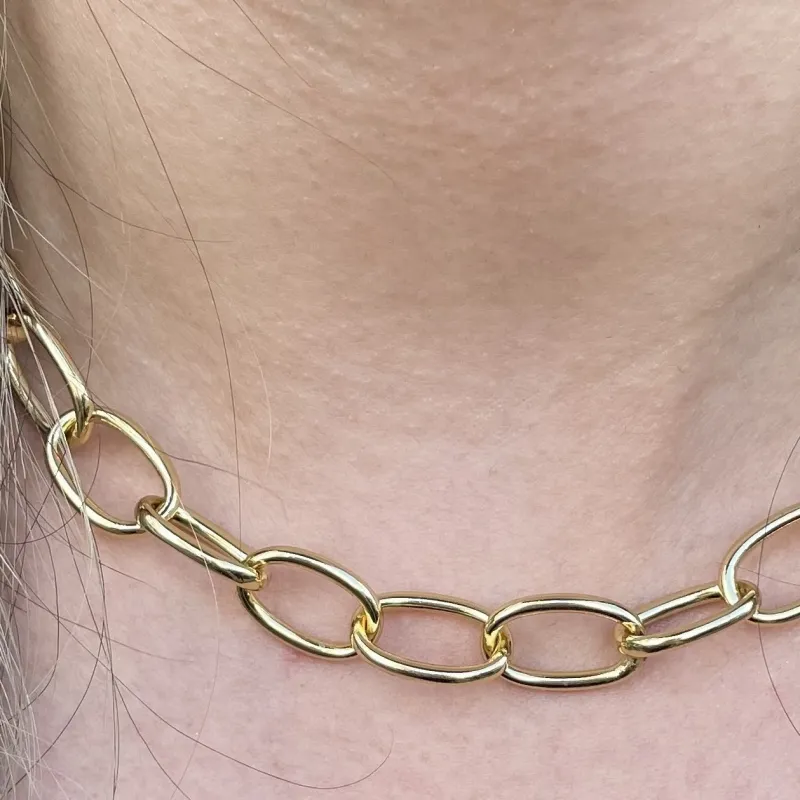 COLAR ELO OVAL FECHO BOIA