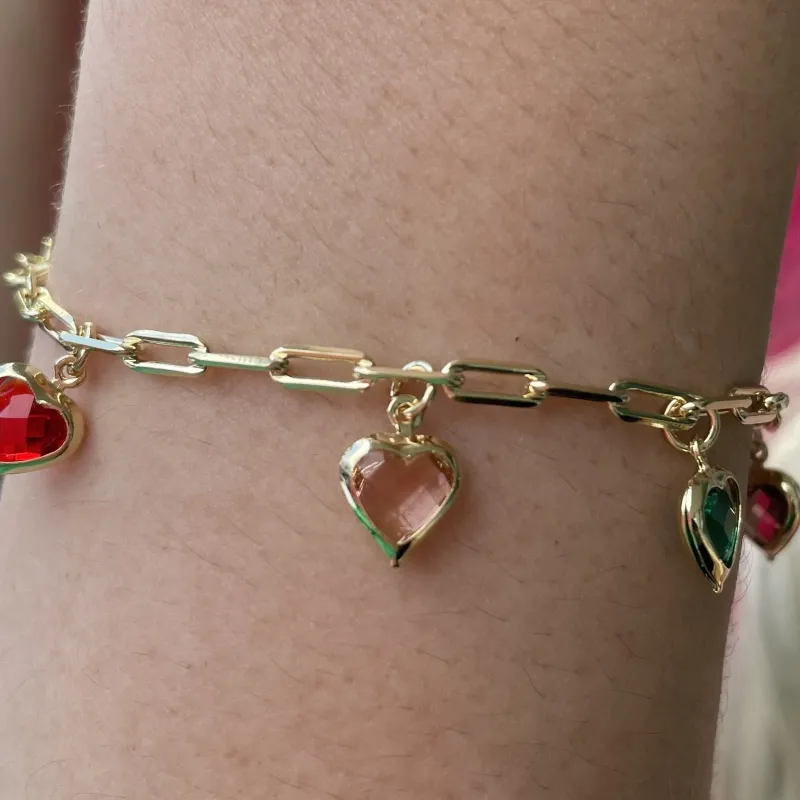 PULSEIRA CARTIER CORAÇÕES PENDURADOS COLORS