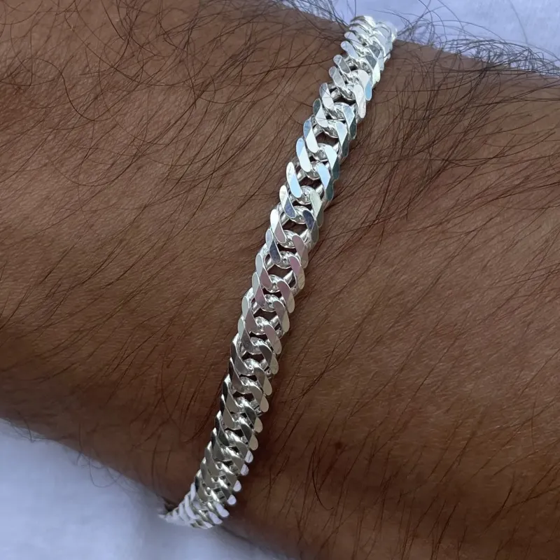 PULSEIRA PRATA GRUMET DUPLA F100
