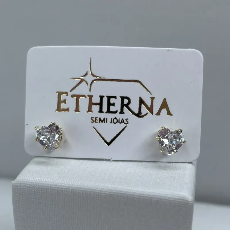 BRINCO CORAÇÃO ZIRCONIA CRISTAL PEQUENO