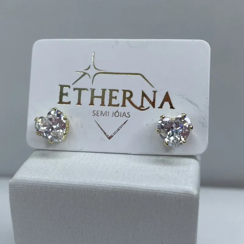 BRINCO CORAÇÃO ZIRCONIA CRISTAL MÉDIO