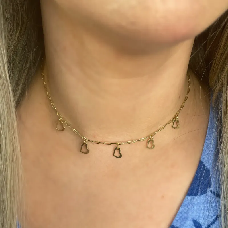 CHOKER CORAÇÃO VAZADO