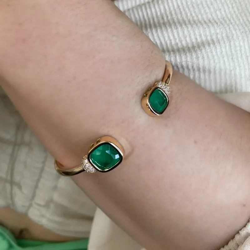 BRACELETE PEDRA FUSION VERDE