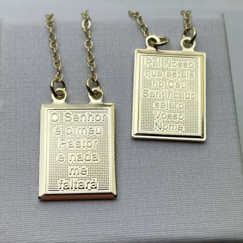 ESCAPULÁRIO PLACA O SENHOR É MAU PASTOR E PAI NOSSO