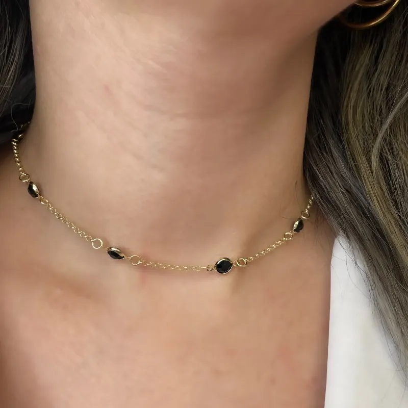 CHOKER TIFANY PEDRA PRETA