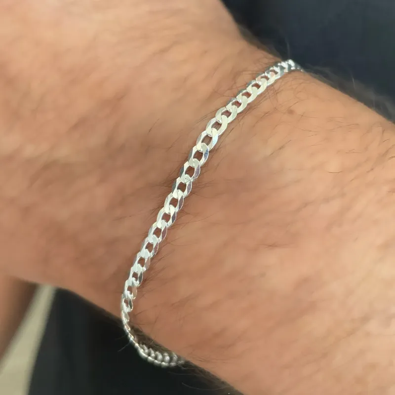 PULSEIRA PRATA GRUMET FLAT FIO 0,80
