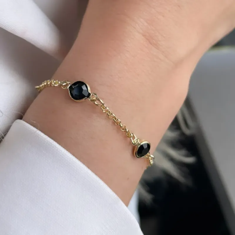 PULSEIRA TIFANY PEDRA PRETA