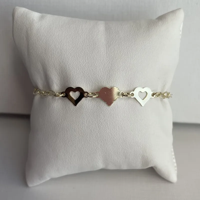 PULSEIRA INFANTIL CORAÇÃO VAZADO E LISO