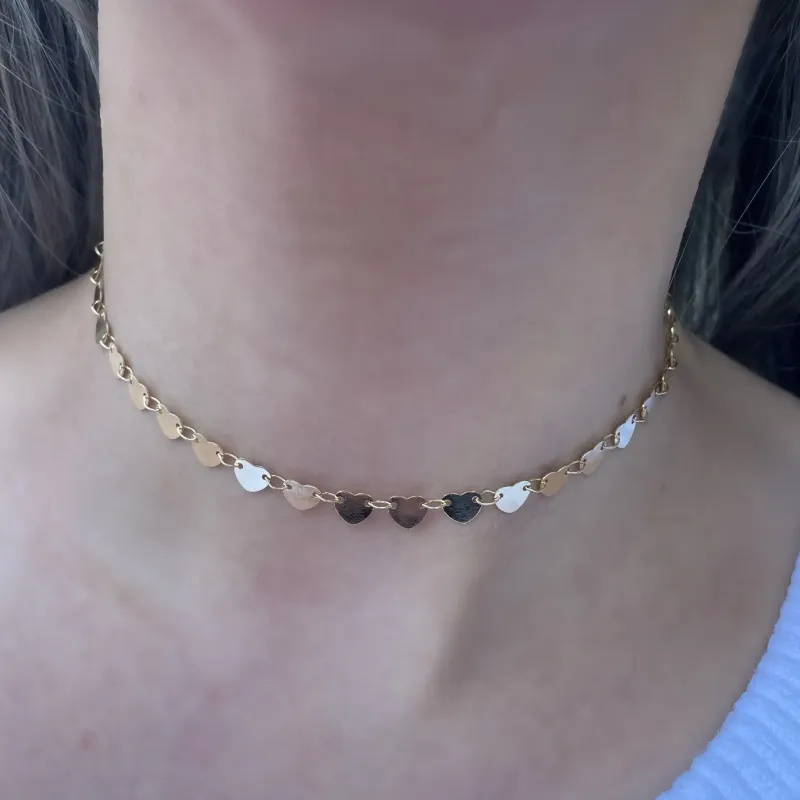 CHOKER CORAÇÕES LISOS