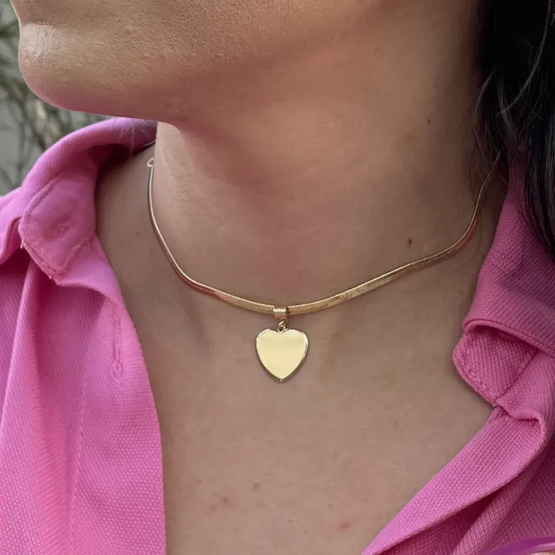 CHOKER LAMONADA COM CORAÇÃO LISO