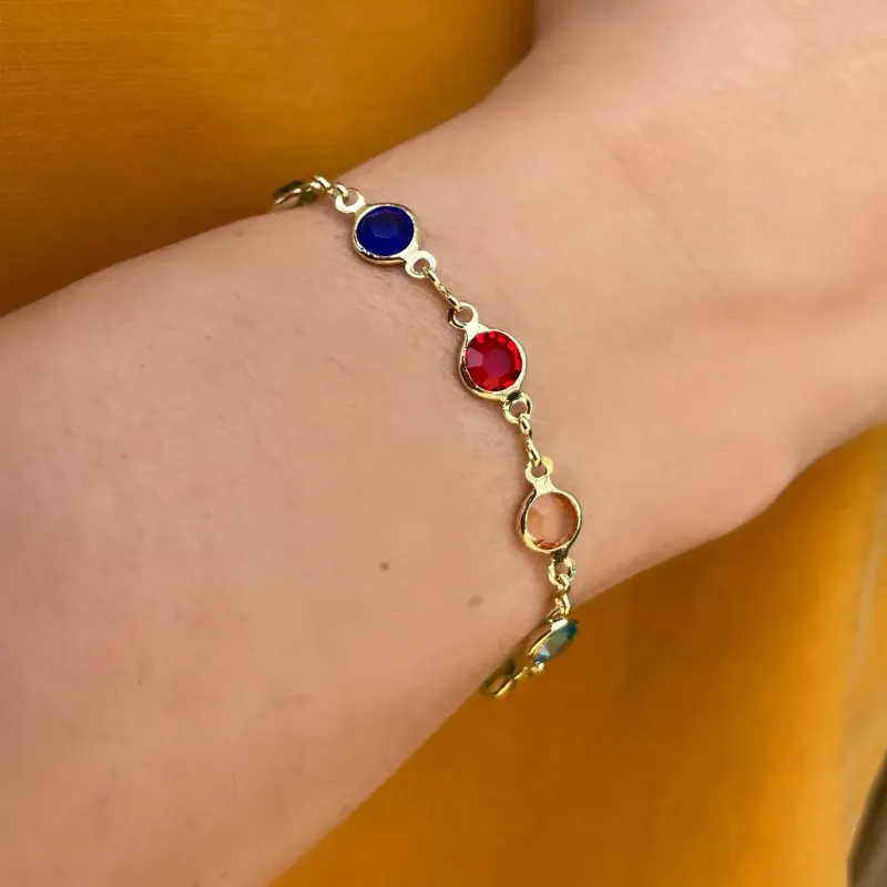 PULSEIRA PEDRAS COLORIDAS