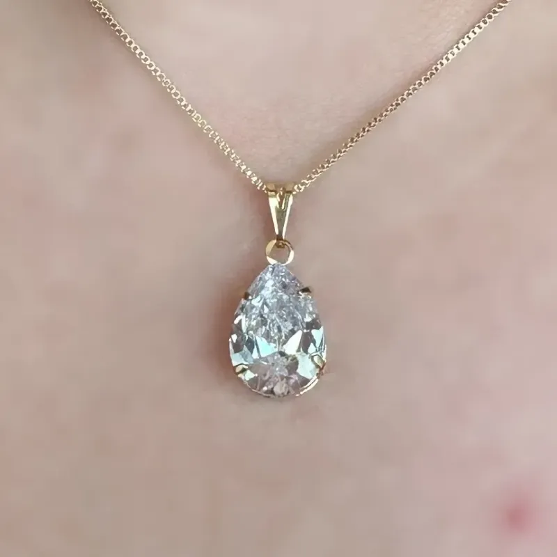 GARGANTILHA GOTA ZIRCONIA CRISTAL