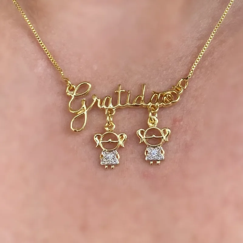 GARGANTILHA GRATIDÃO 2 FILHOS