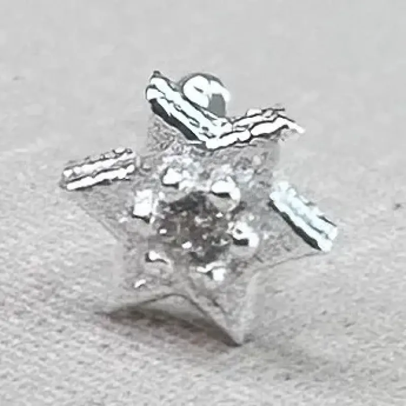 PIERCING PRATA ESTRELA COM ZIRCONIA